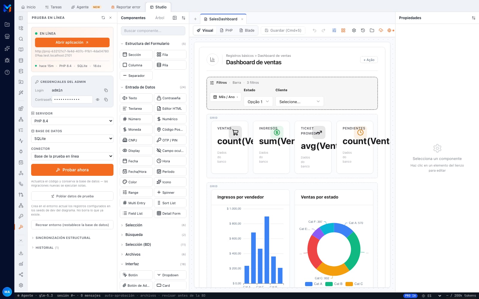 Dashboard generado por MadBuilder