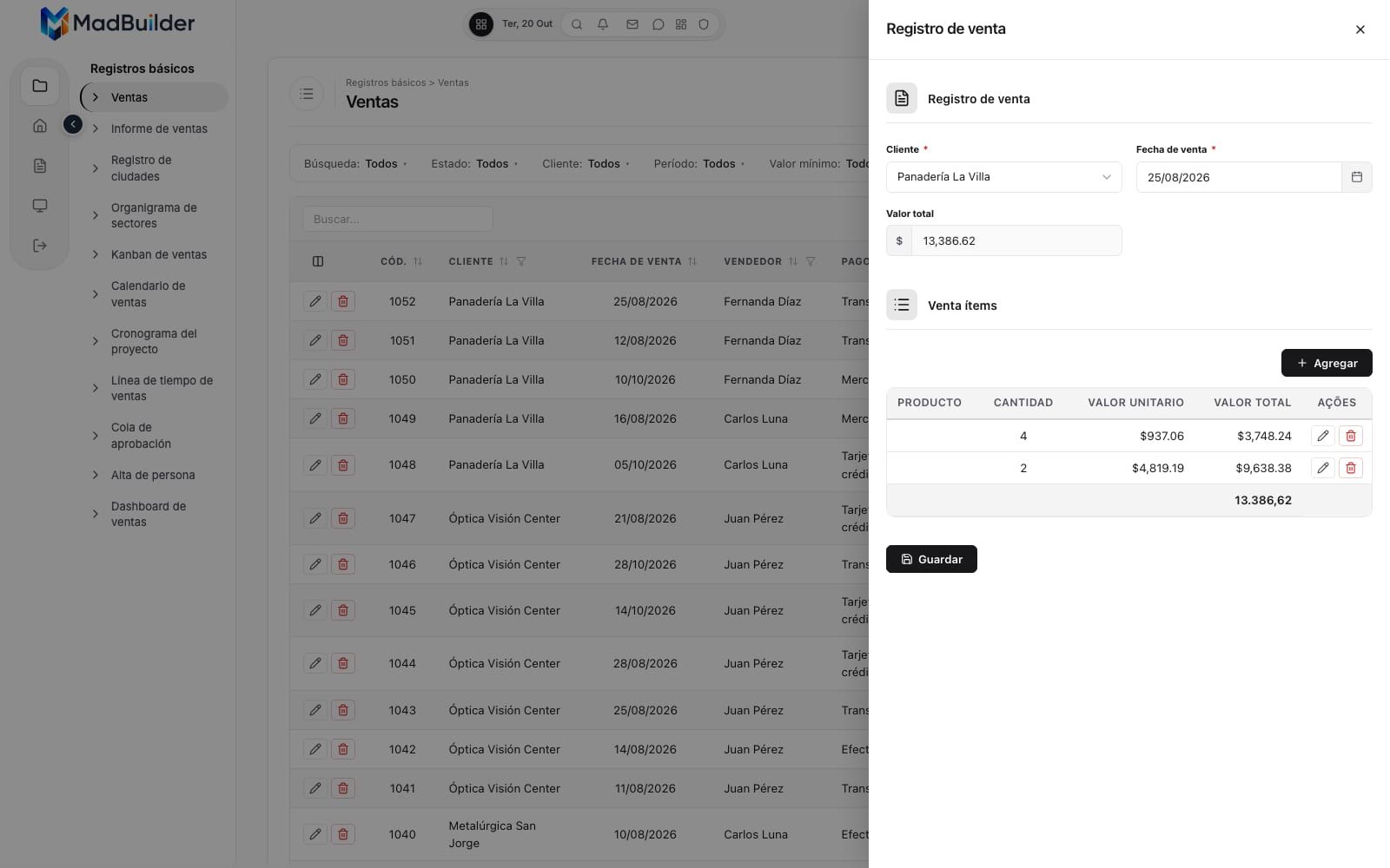 Formulario de registro generado por MadBuilder